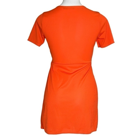 Nasty Gal orange mini wrap dress 8 - Picture 3 of 7